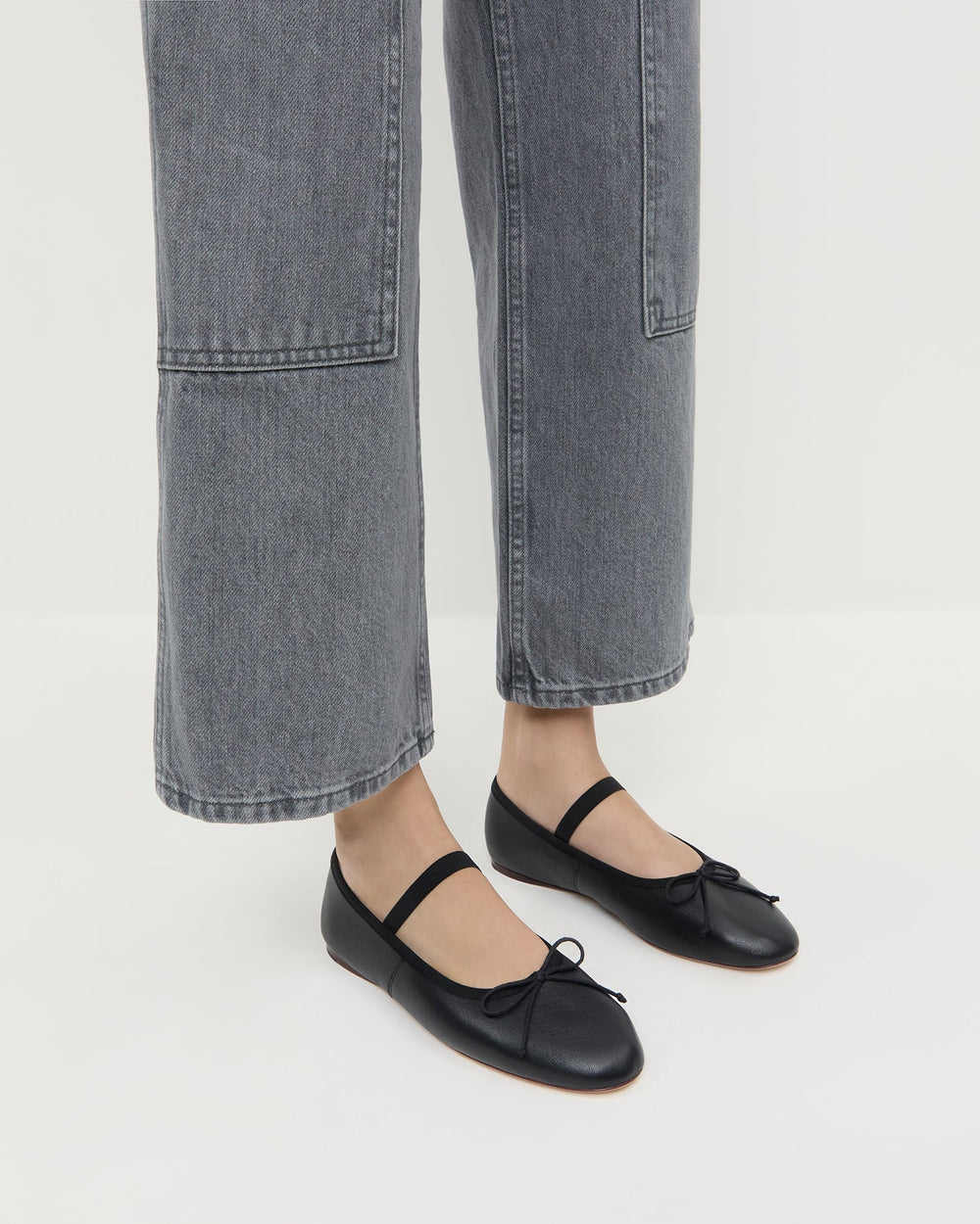Loeffler Randall Women | Leonie Black Leather Ballet Flat