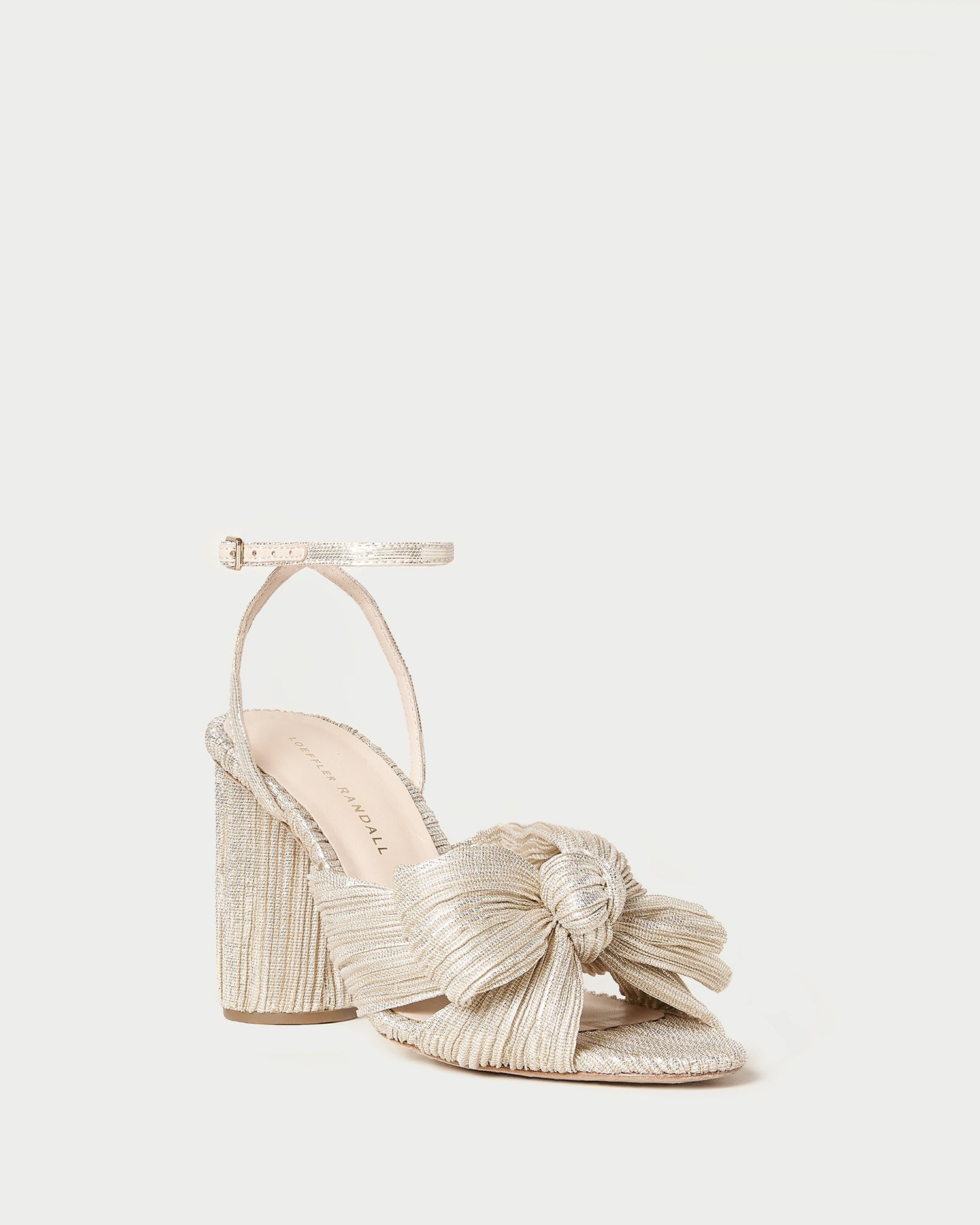 Camellia Platinum Pleated Bow Heel | Loeffler Randall Women