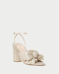 Camellia Platinum Pleated Bow Heel | Loeffler Randall Women