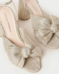 Camellia Platinum Pleated Bow Heel | Loeffler Randall Women