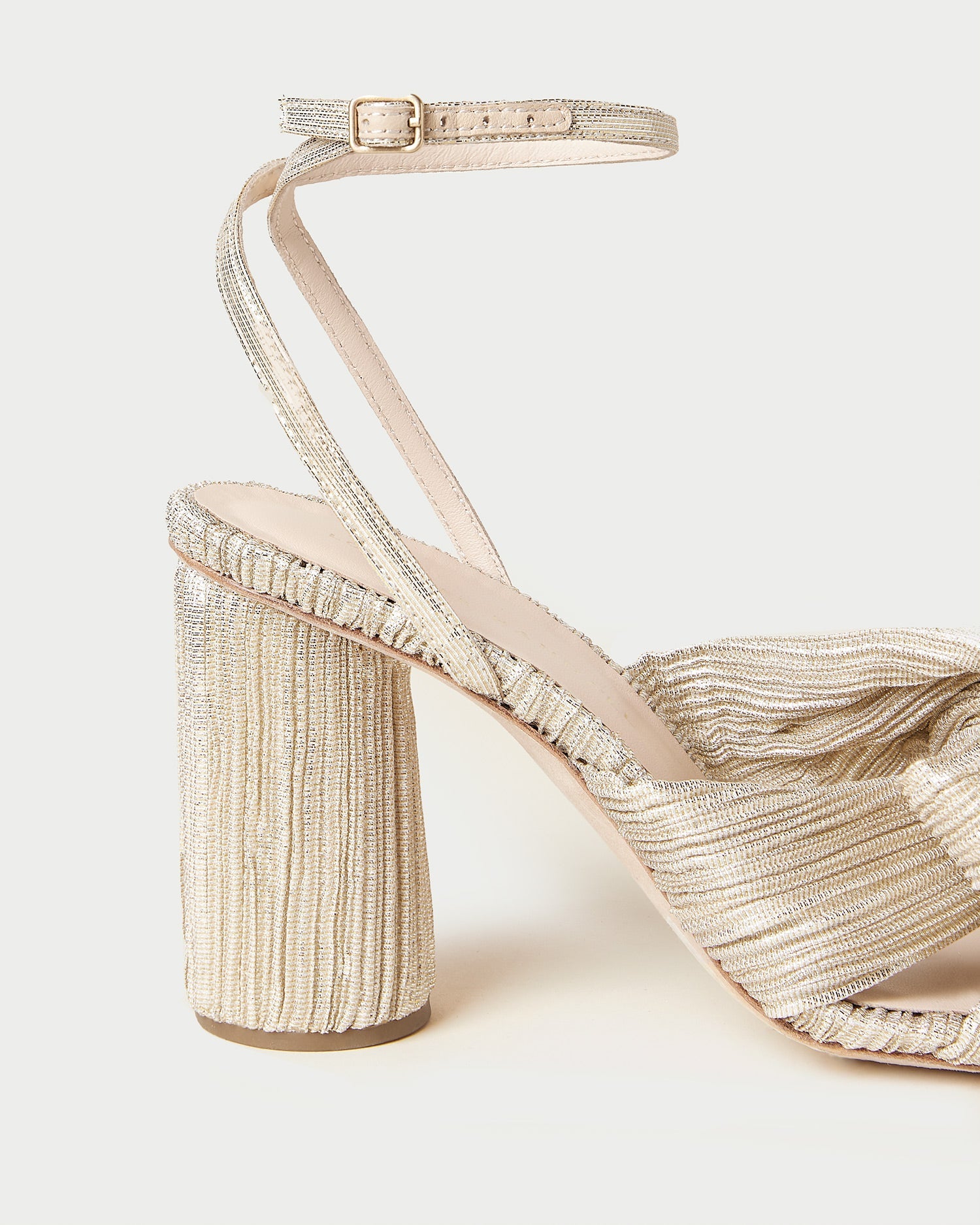 Camellia Platinum Pleated Bow Heel | Loeffler Randall Women