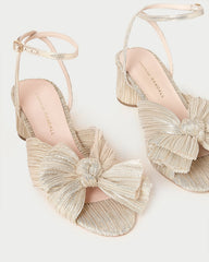 Dahlia Platinum Pleated Bow Heel | Loeffler Randall Women