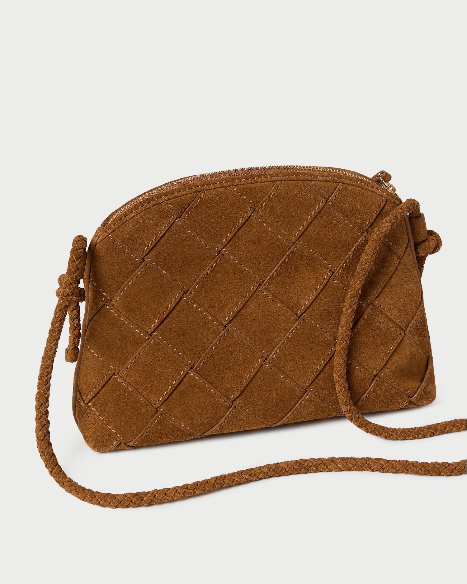 Loeffler Randall Women | Mallory Cacao Woven Suede Crossbody