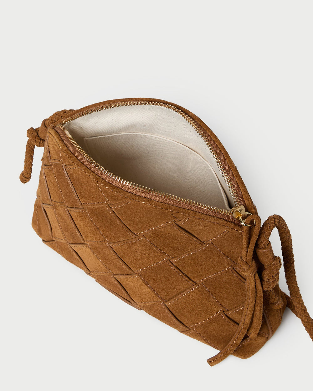 Loeffler Randall Women | Mallory Cacao Woven Suede Crossbody