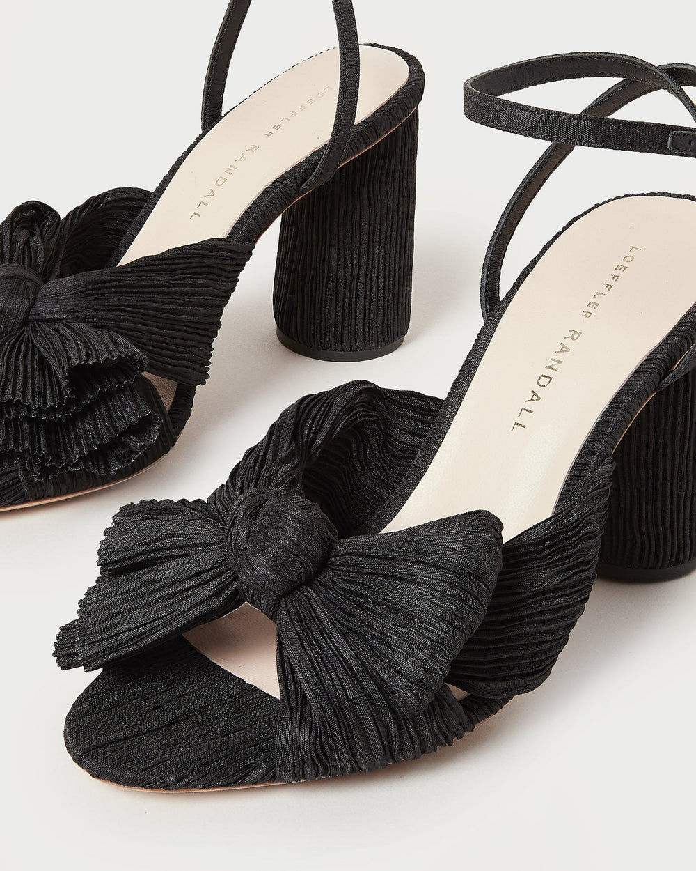 Camellia Black Pleated Bow Heel | Women Loeffler Randall