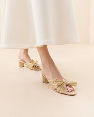 Loeffler Randall Women | Emilia Gold Pleated Bow Heel