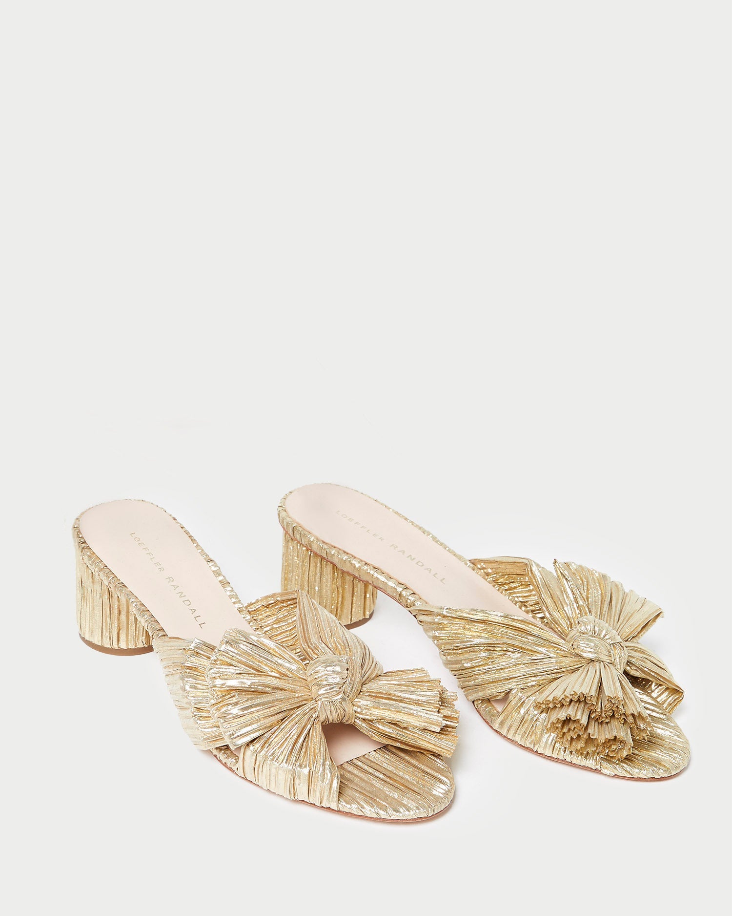 Loeffler Randall Women | Emilia Gold Pleated Bow Heel