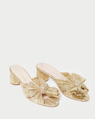 Loeffler Randall Women | Emilia Gold Pleated Bow Heel