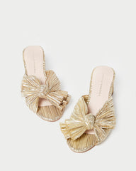 Loeffler Randall Women | Emilia Gold Pleated Bow Heel