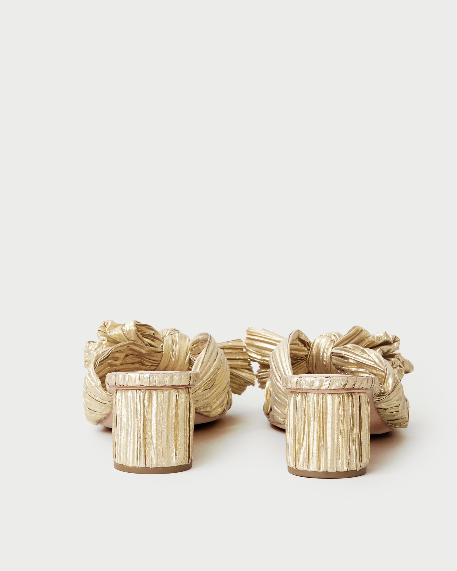 Loeffler Randall Women | Emilia Gold Pleated Bow Heel