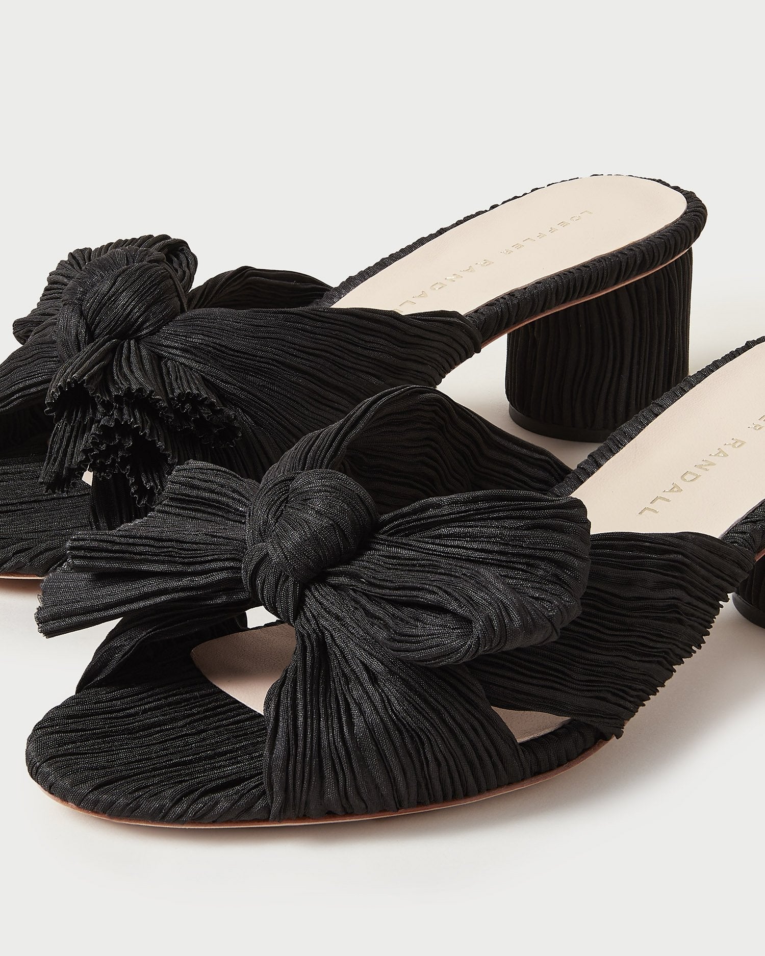 Emilia Black Pleated Bow Heel | Loeffler Randall Women