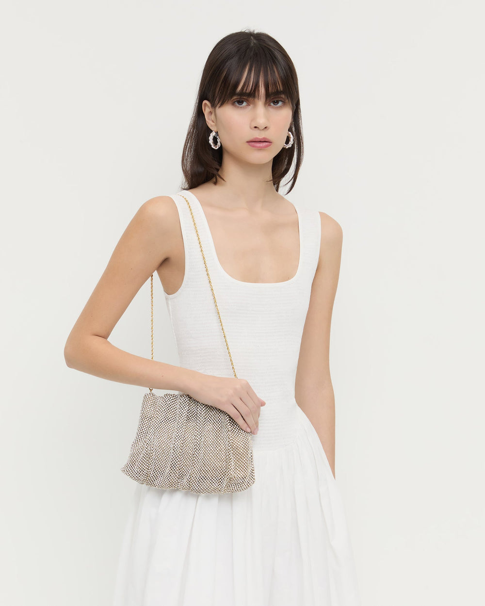 Ember Gold Diamante Gathered Clutch | Women Loeffler Randall