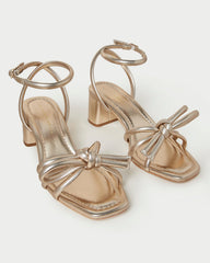 Mikel Champagne Bow Mid-Heel Sandal | Loeffler Randall Women