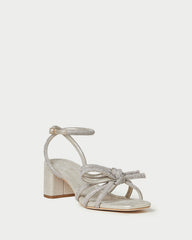 Loeffler Randall Women | Mikel Cappuccino Bow Mid-Heel Sandal
