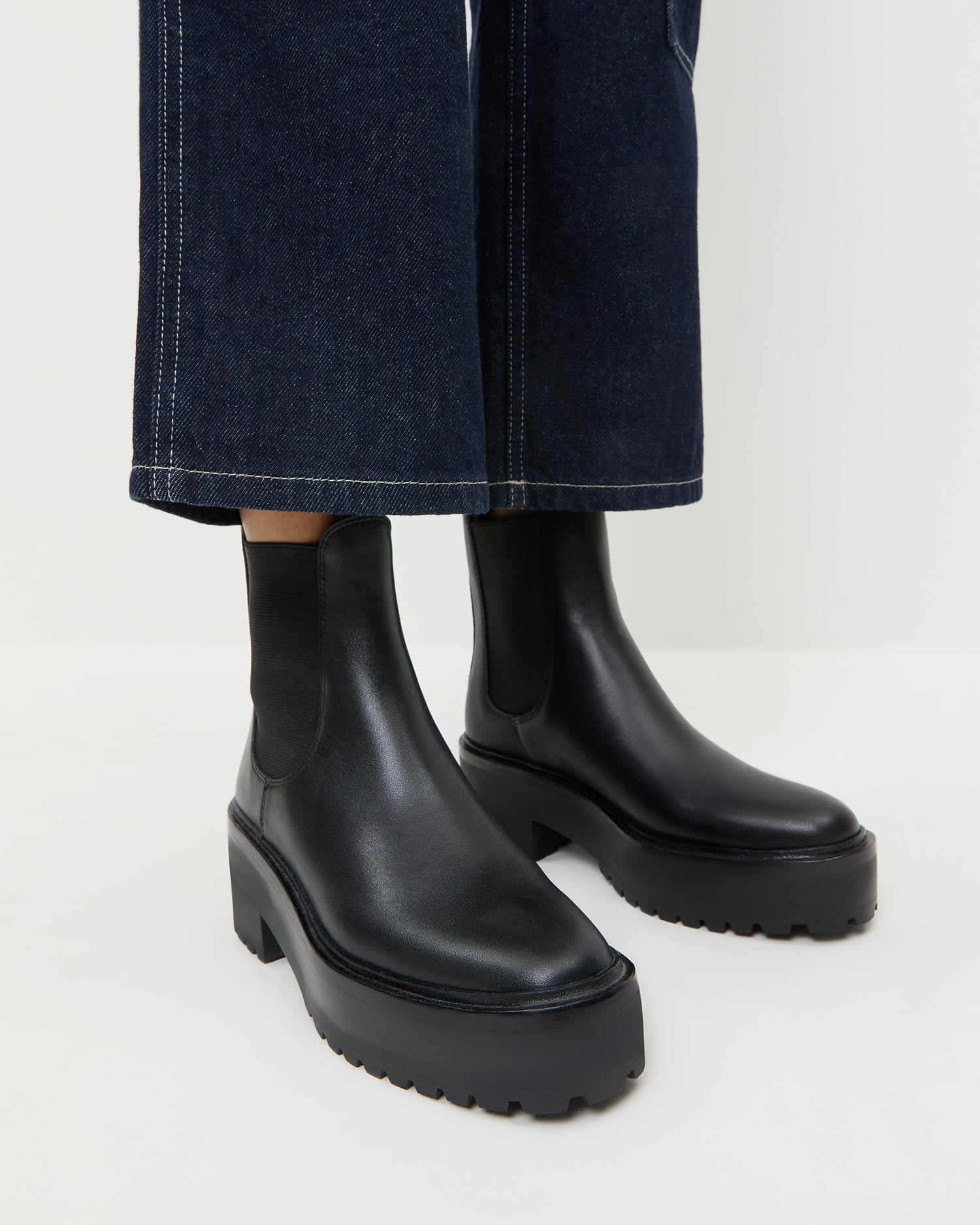 Loeffler Randall Women | Reggie Black Leather Chelsea Boot