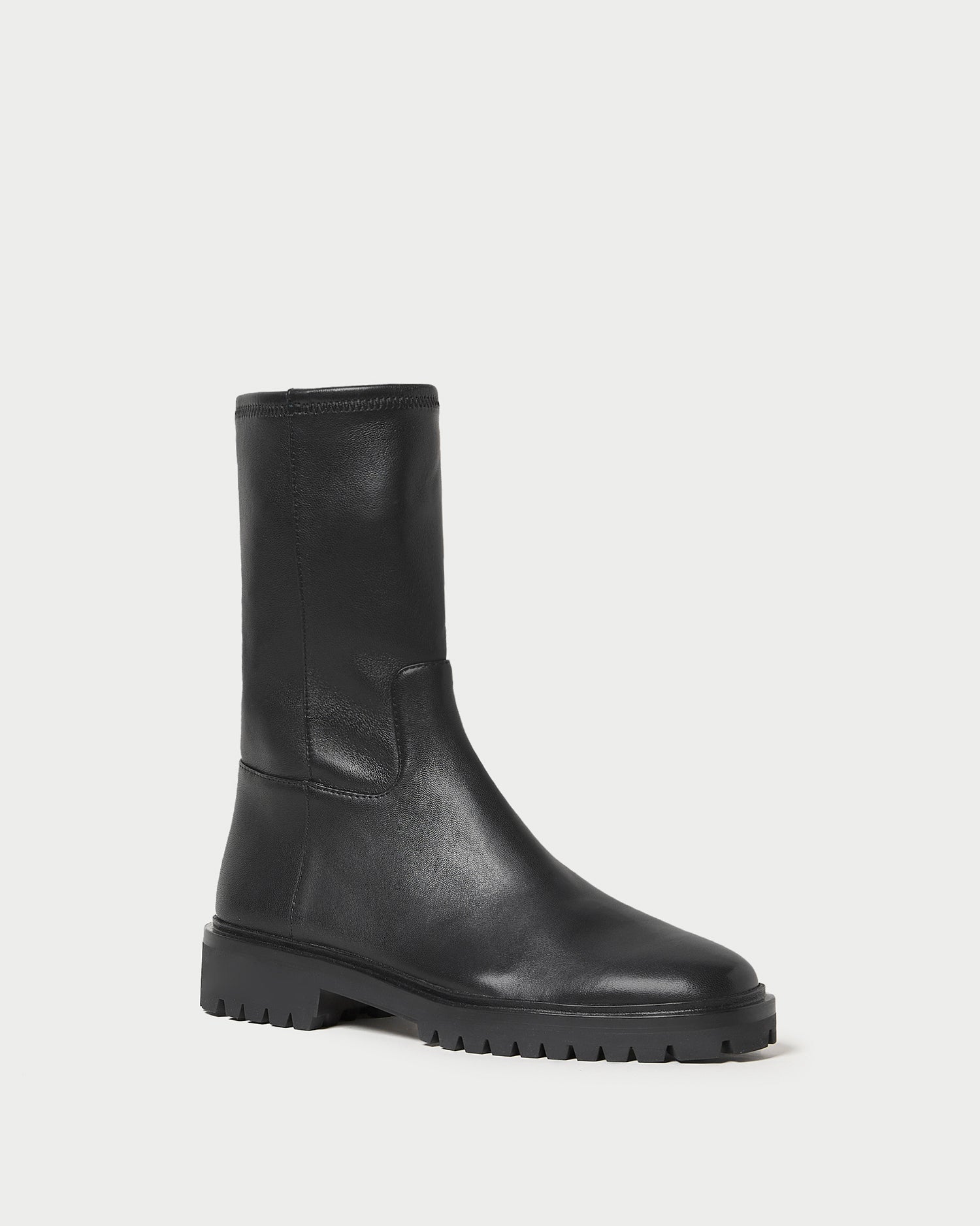 Danny Black Leather Lug Boot | Women Loeffler Randall
