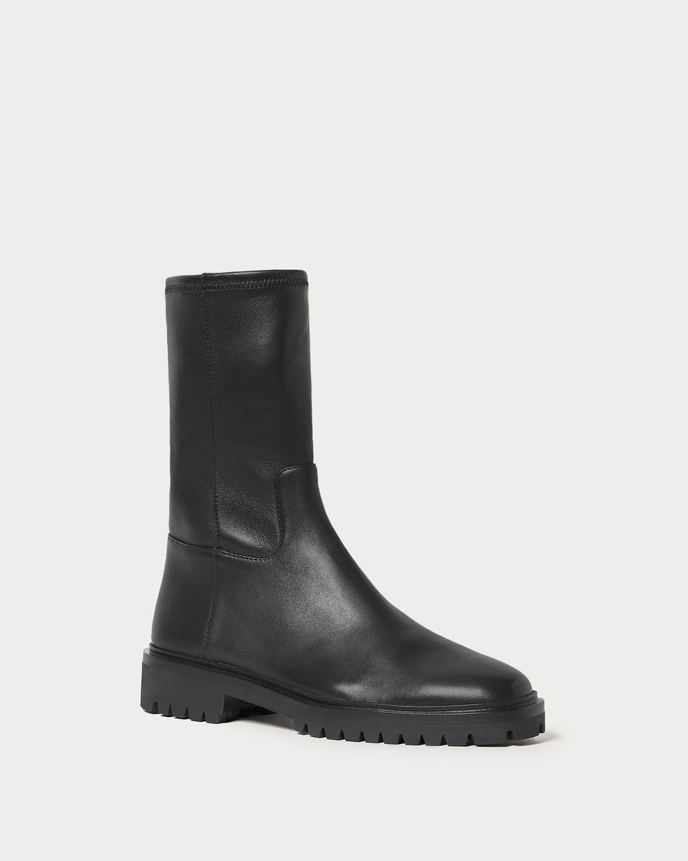 Danny Black Leather Lug Boot | Women Loeffler Randall