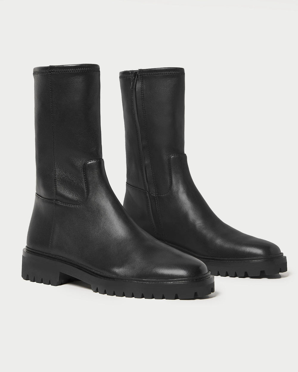 Danny Black Leather Lug Boot | Women Loeffler Randall