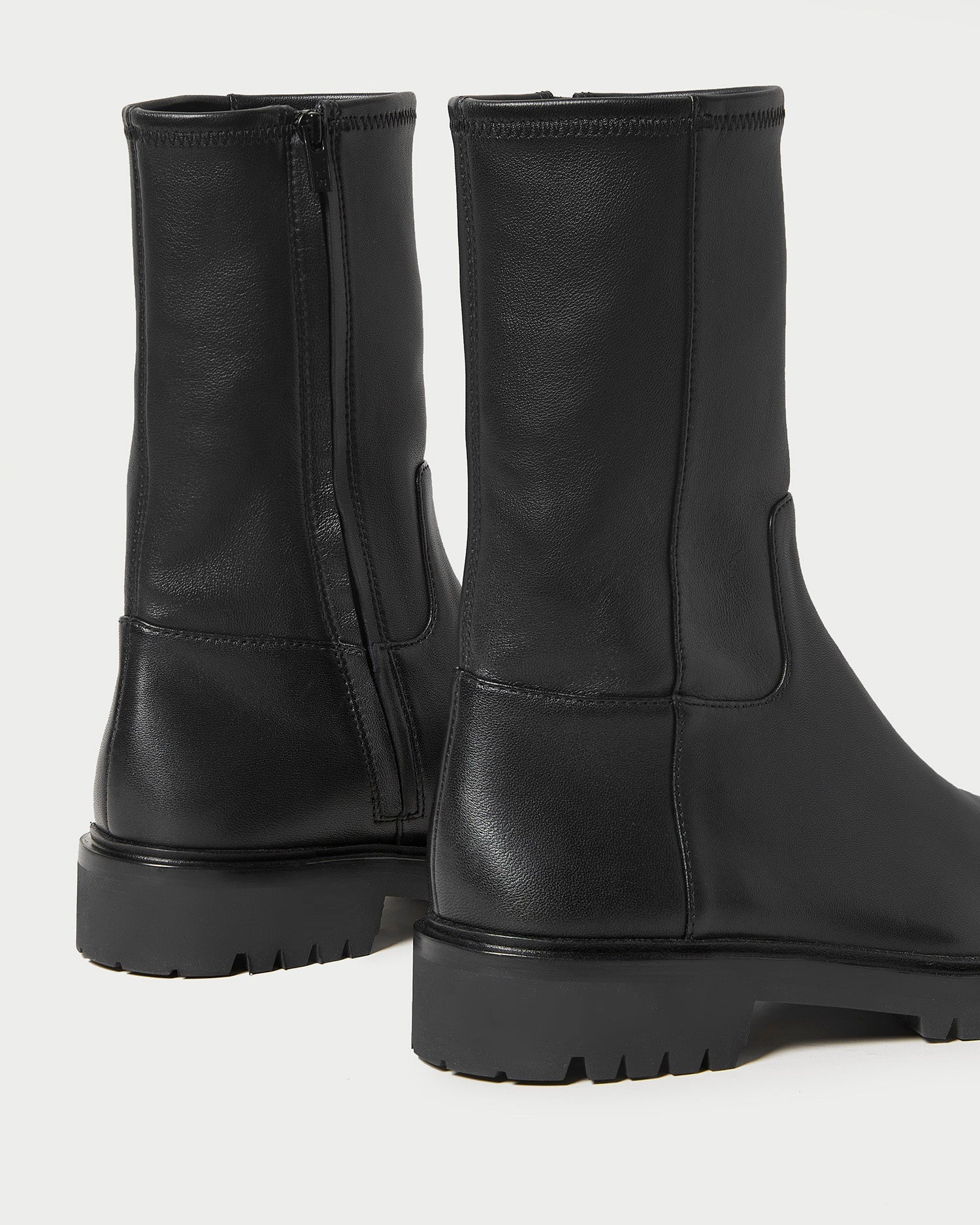 Danny Black Leather Lug Boot | Women Loeffler Randall