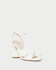 Camellia White Pleated Bow Heel | Loeffler Randall Women