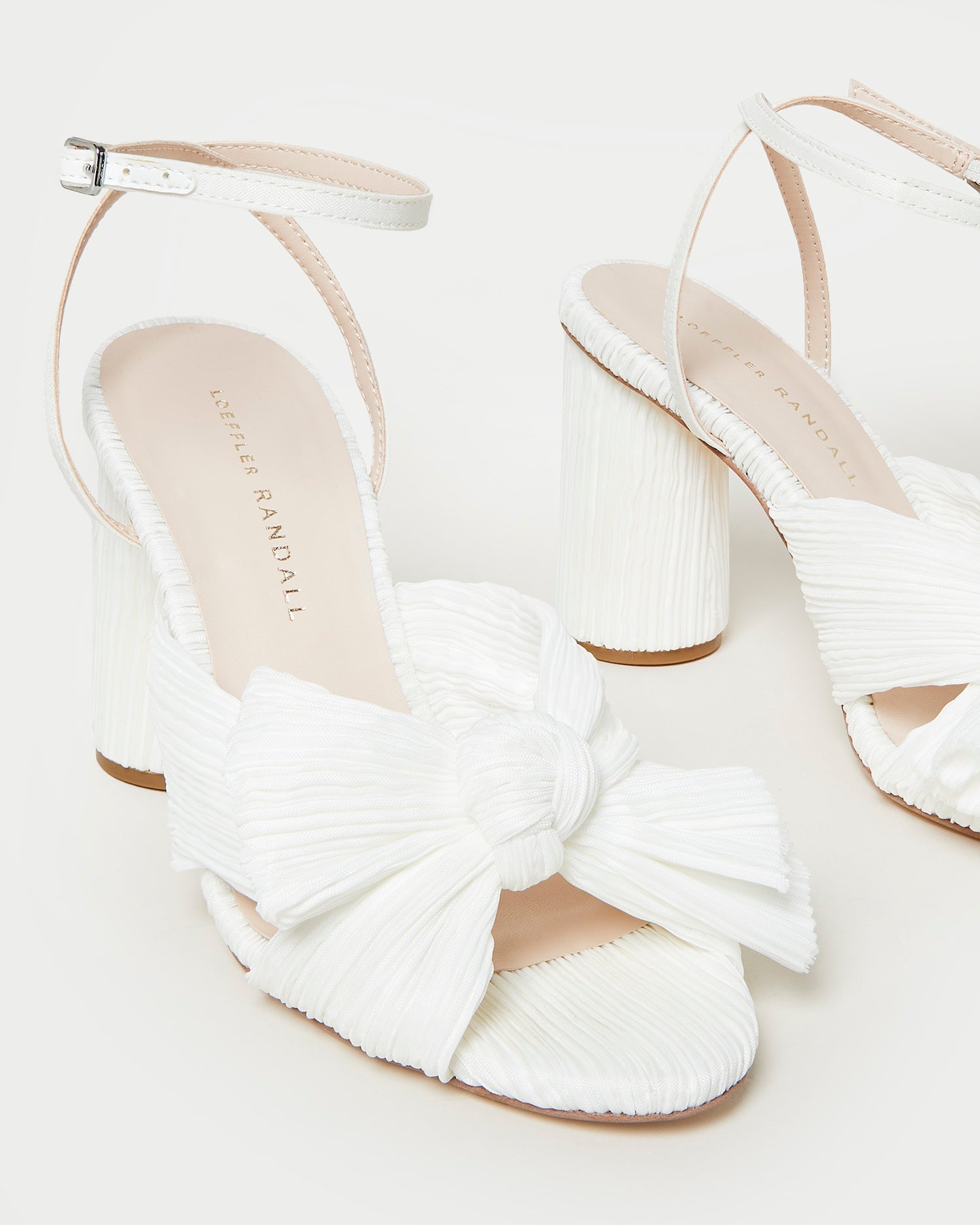 Camellia White Pleated Bow Heel | Loeffler Randall Women