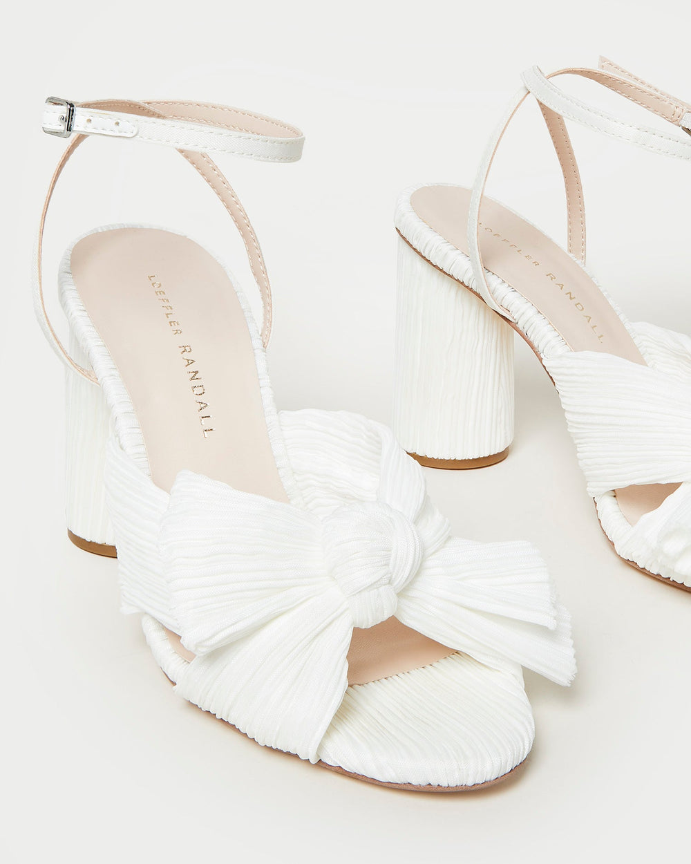 Camellia White Pleated Bow Heel | Loeffler Randall Women