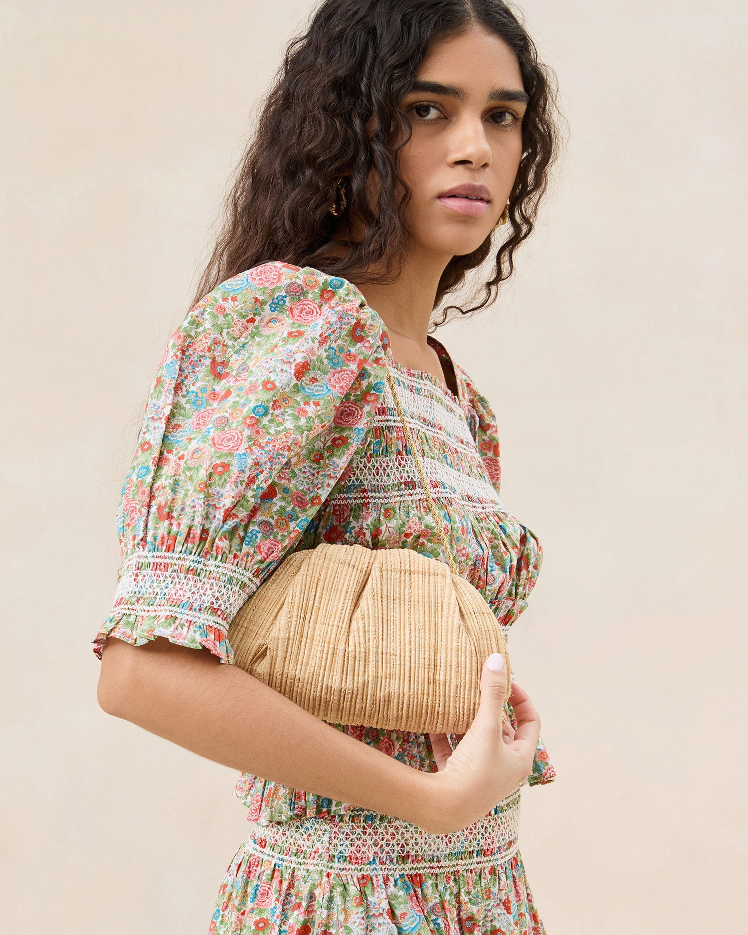 Bailey Natural Pleated Dome Clutch | Women Loeffler Randall