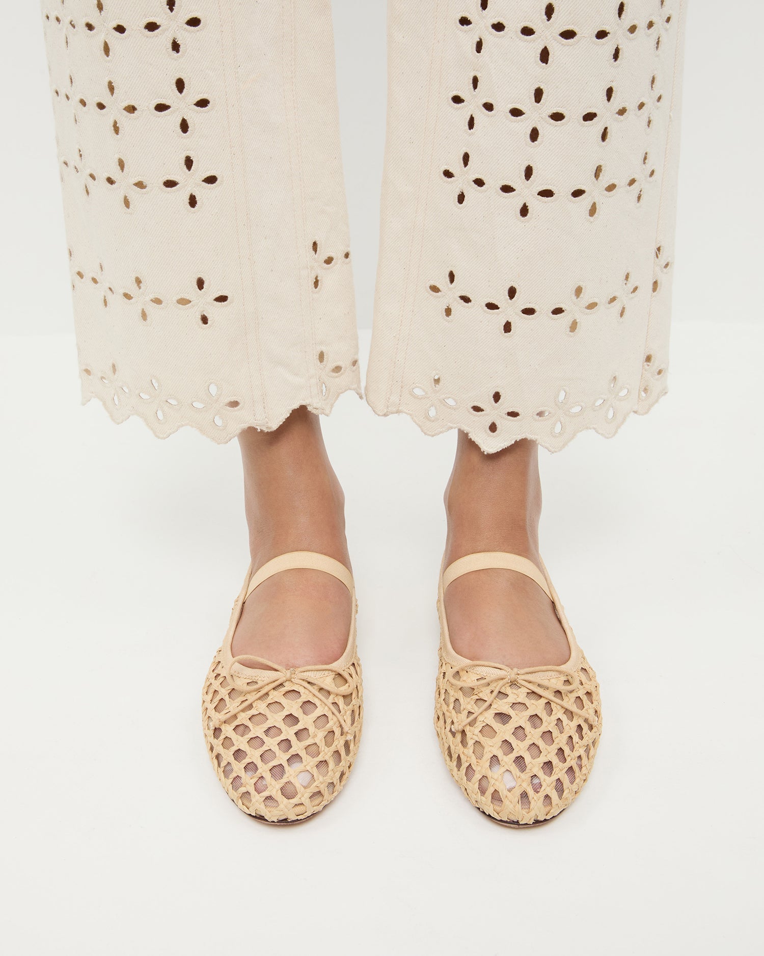 Loeffler Randall Women | Leonie Natural Crochet Ballet Flat