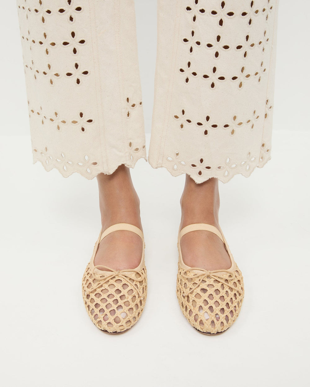 Loeffler Randall Women | Leonie Natural Crochet Ballet Flat