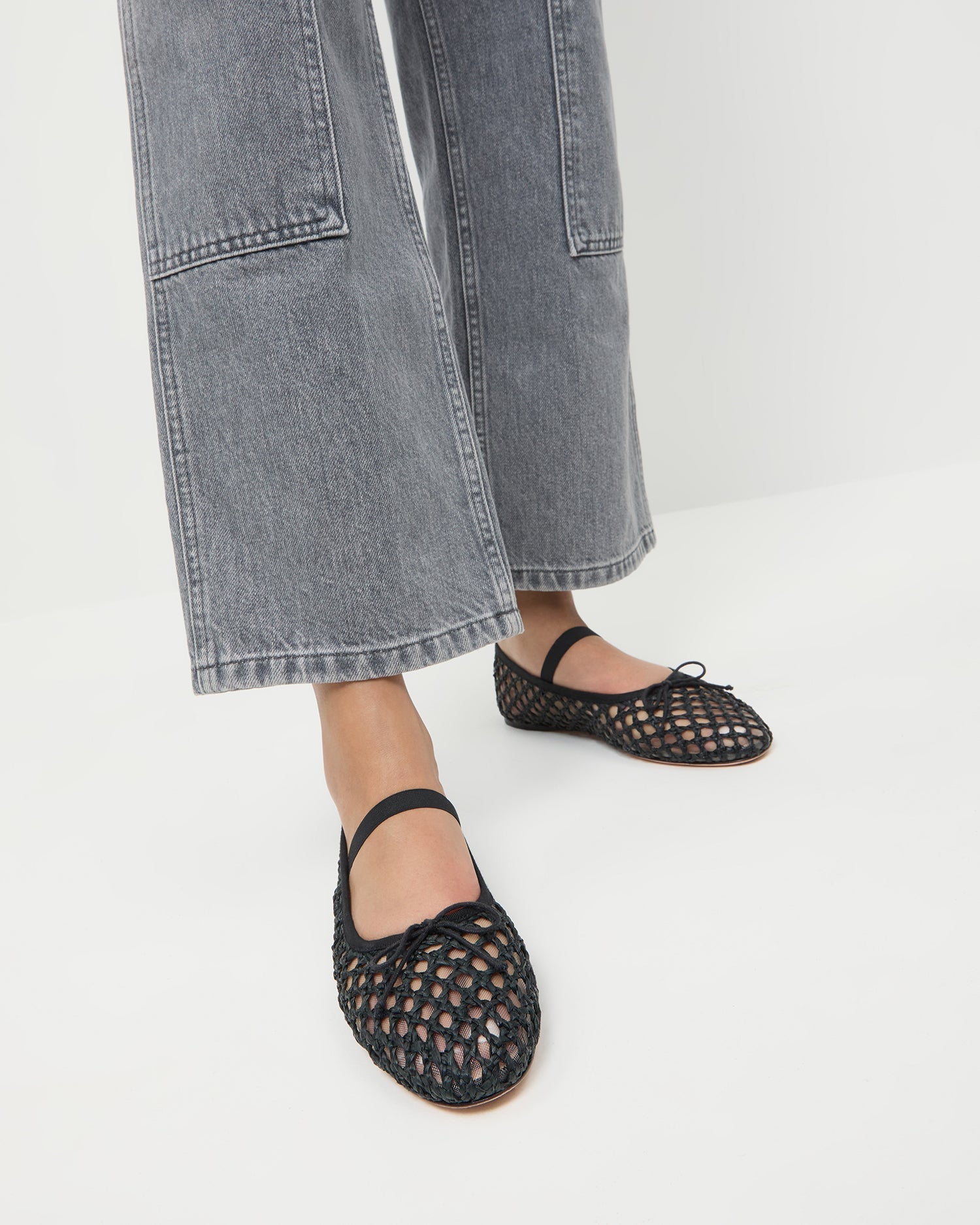 Leonie Black Crochet Ballet Flat | Women Loeffler Randall