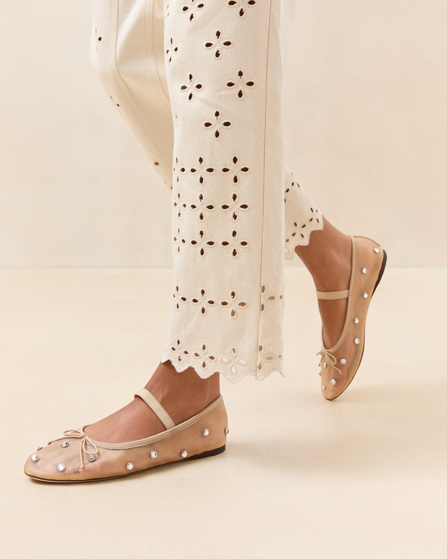 Leonie Caramel/Crystal Ballet Flat | Women Loeffler Randall