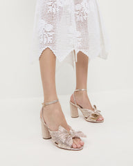 Camellia Champagne Pleated Bow Heel | Women Loeffler Randall