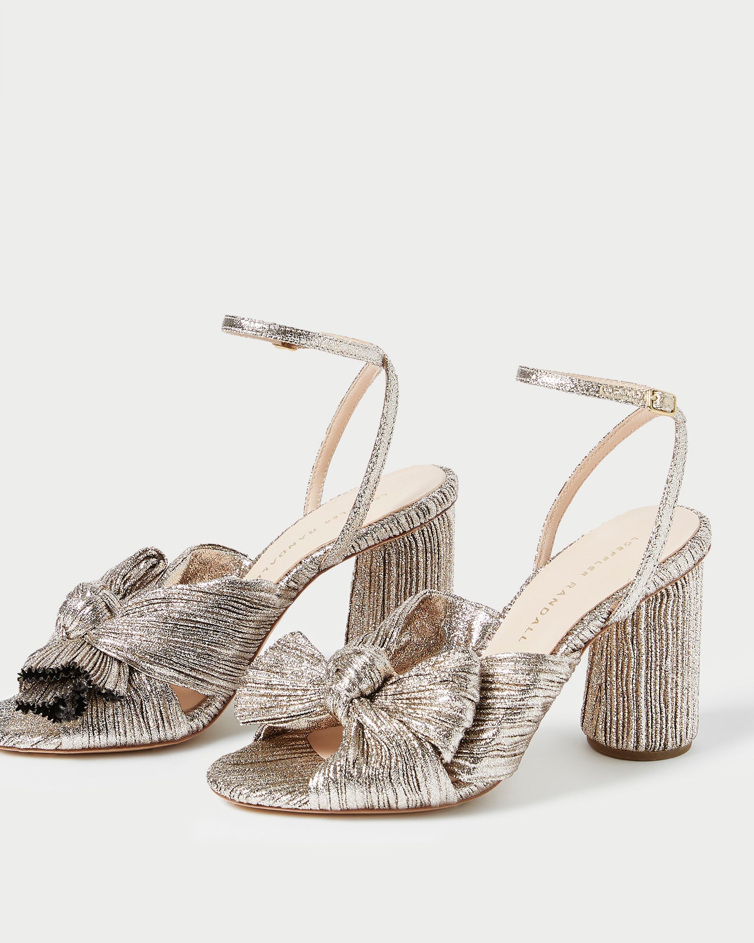 Camellia Champagne Pleated Bow Heel | Women Loeffler Randall