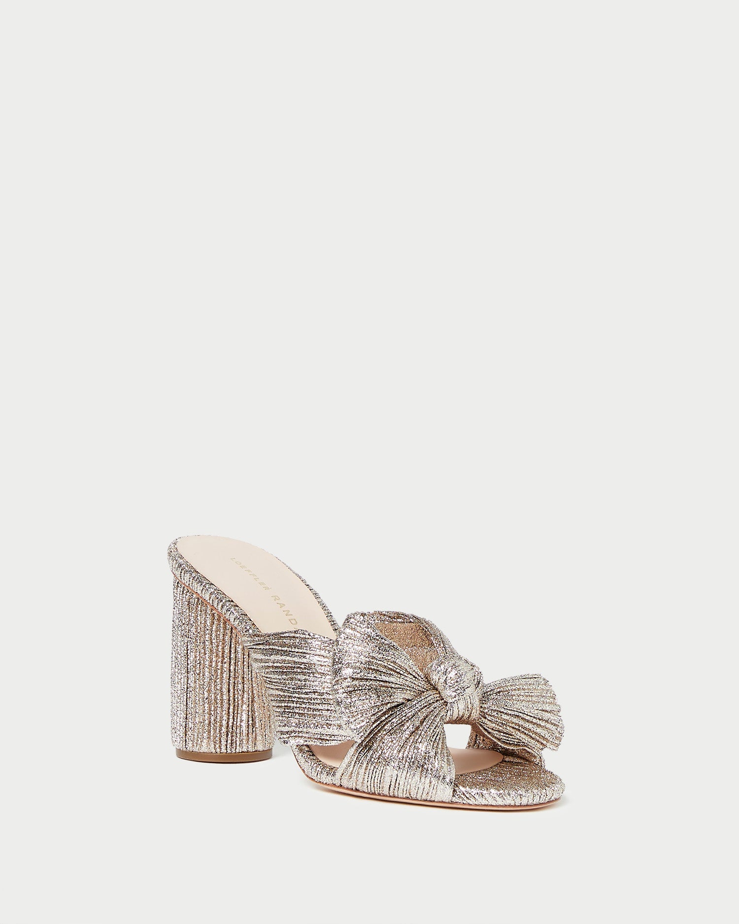 Loeffler Randall Women | Penny Champagne Pleated Bow Heel