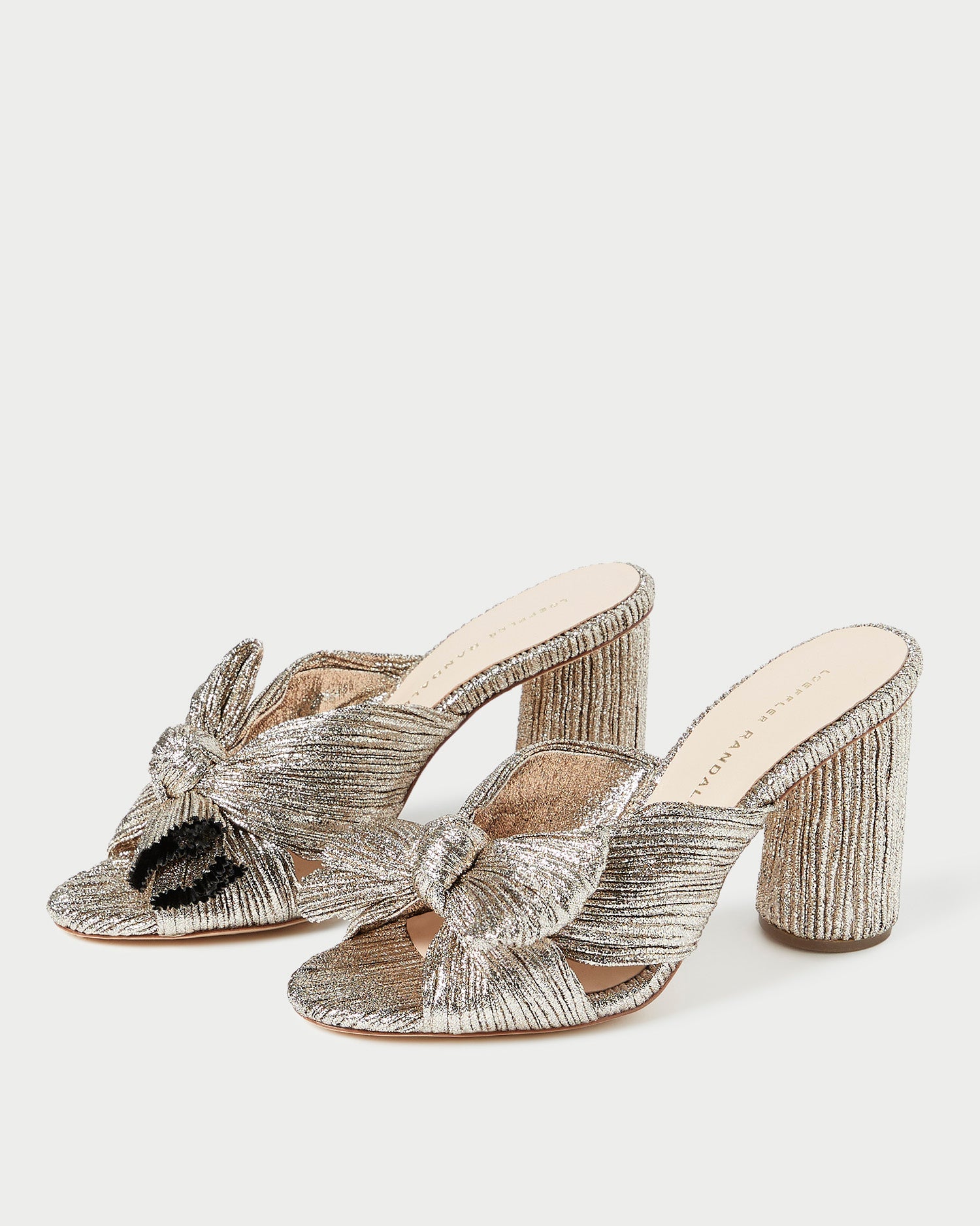 Loeffler Randall Women | Penny Champagne Pleated Bow Heel