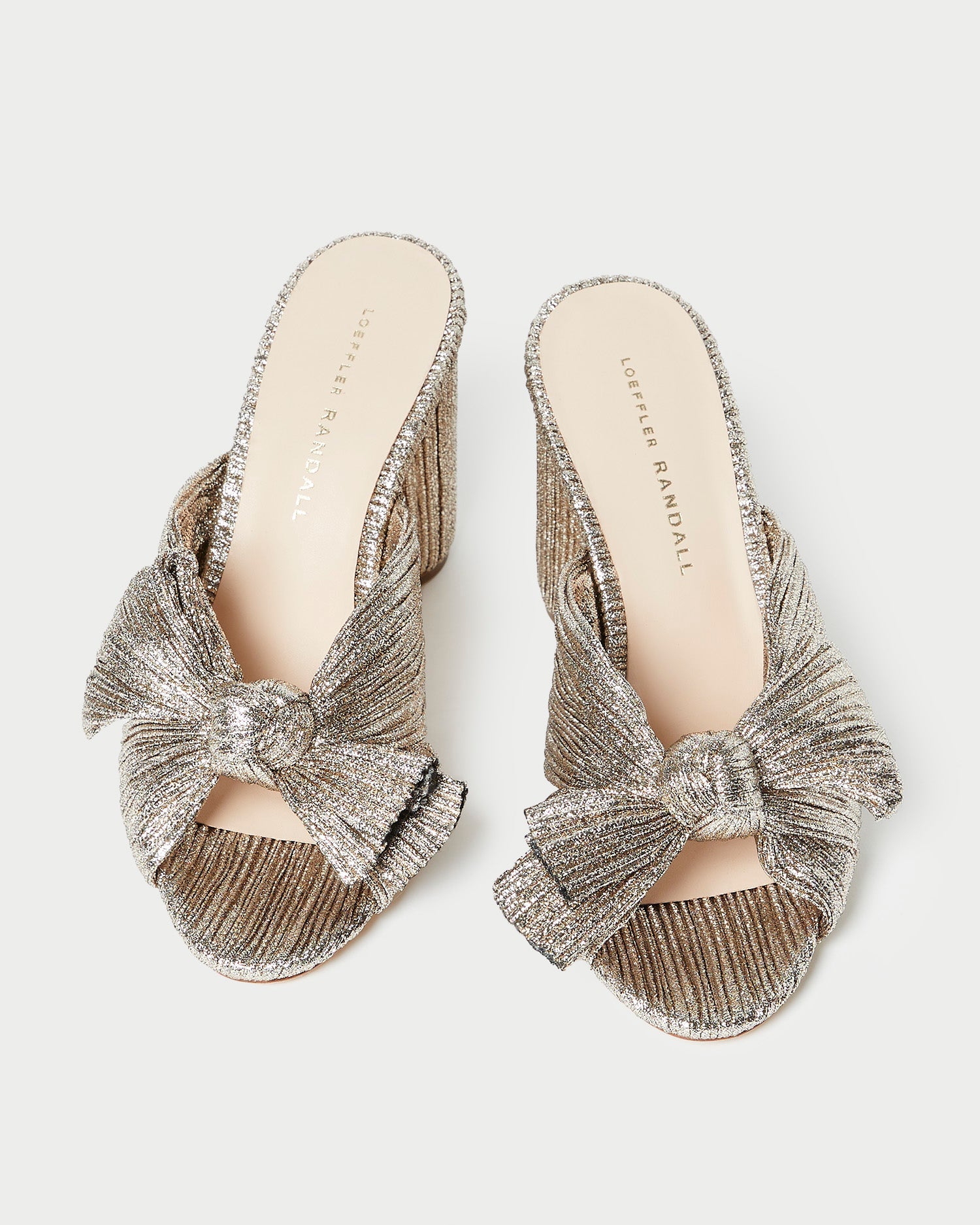 Loeffler Randall Women | Penny Champagne Pleated Bow Heel