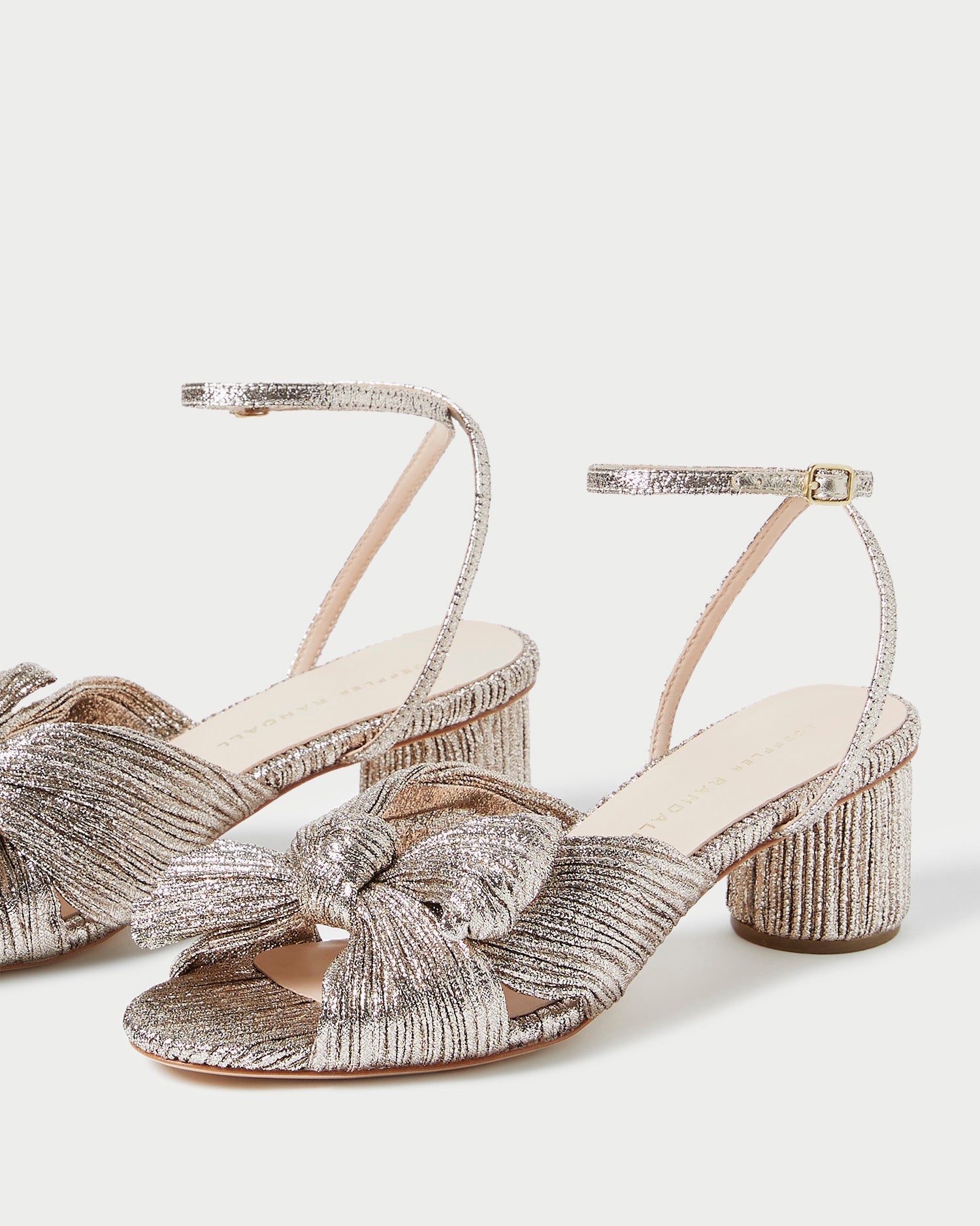 Loeffler Randall Women | Dahlia Champagne Pleated Bow Heel