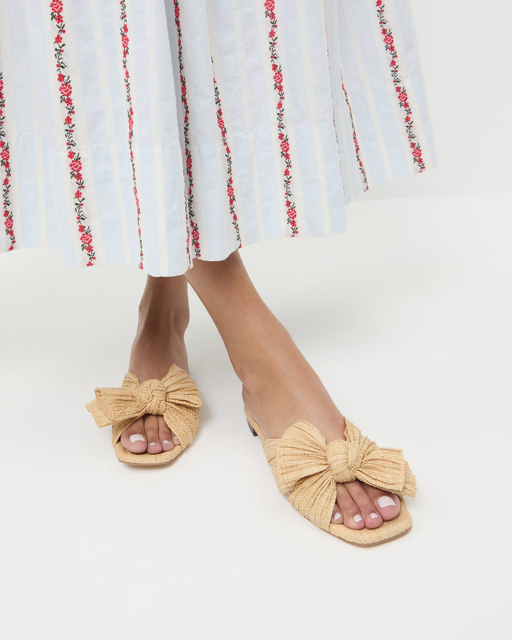 Loeffler Randall Women | Daphne Natural Bow Slide Sandal