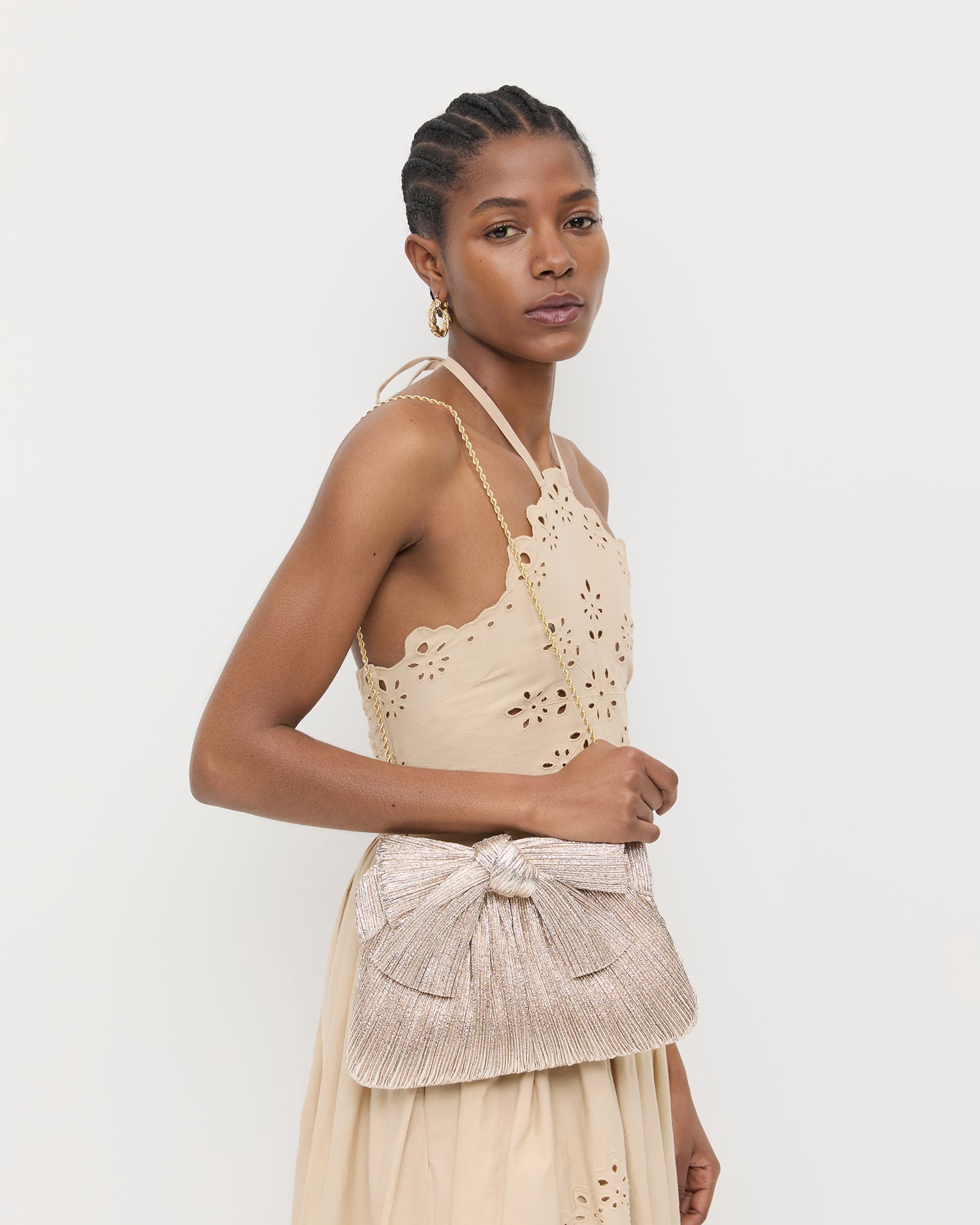 Loeffler Randall Women | Rayne Champagne Bow Clutch