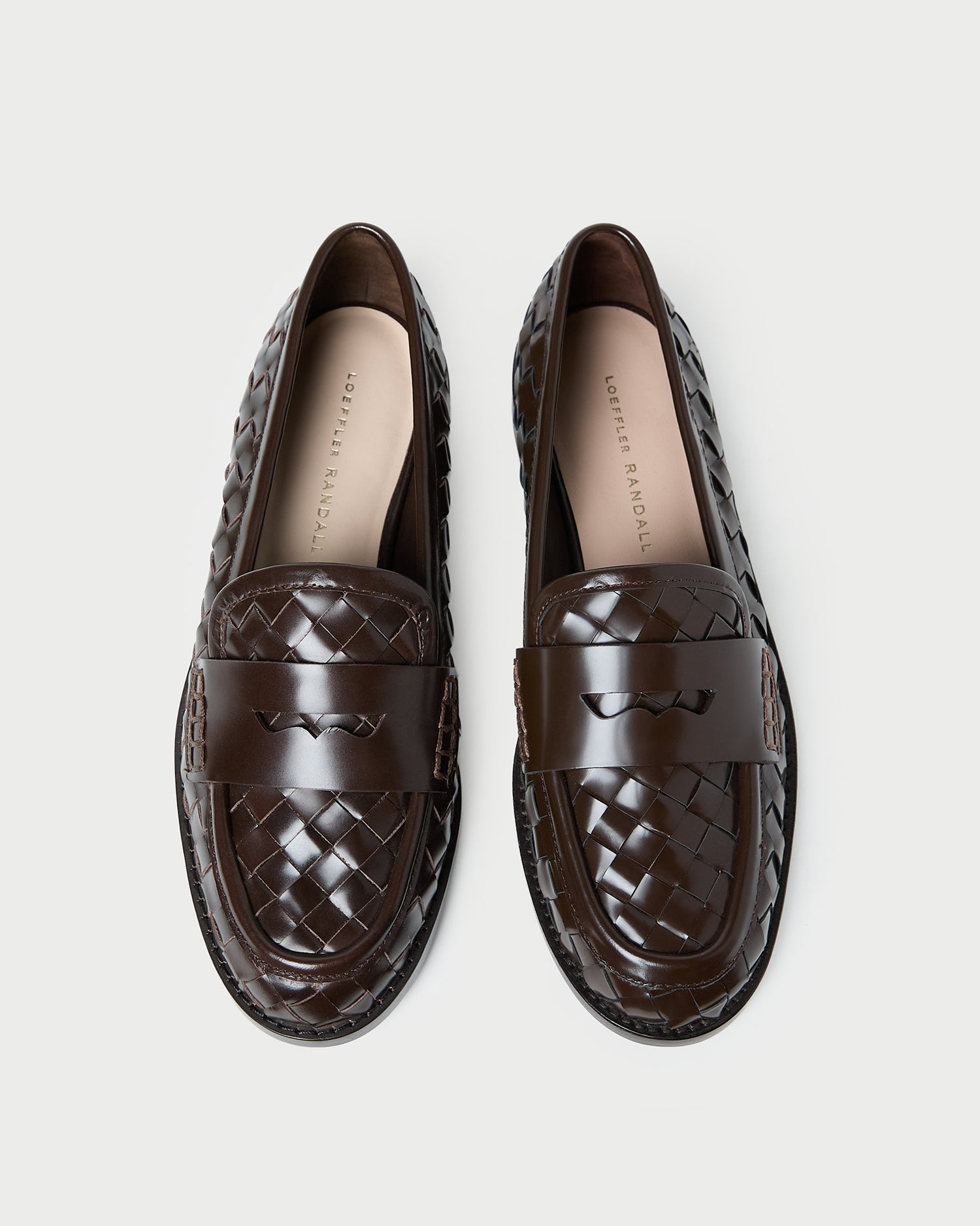 Rachel Espresso Woven Leather Loafer | Women Loeffler Randall