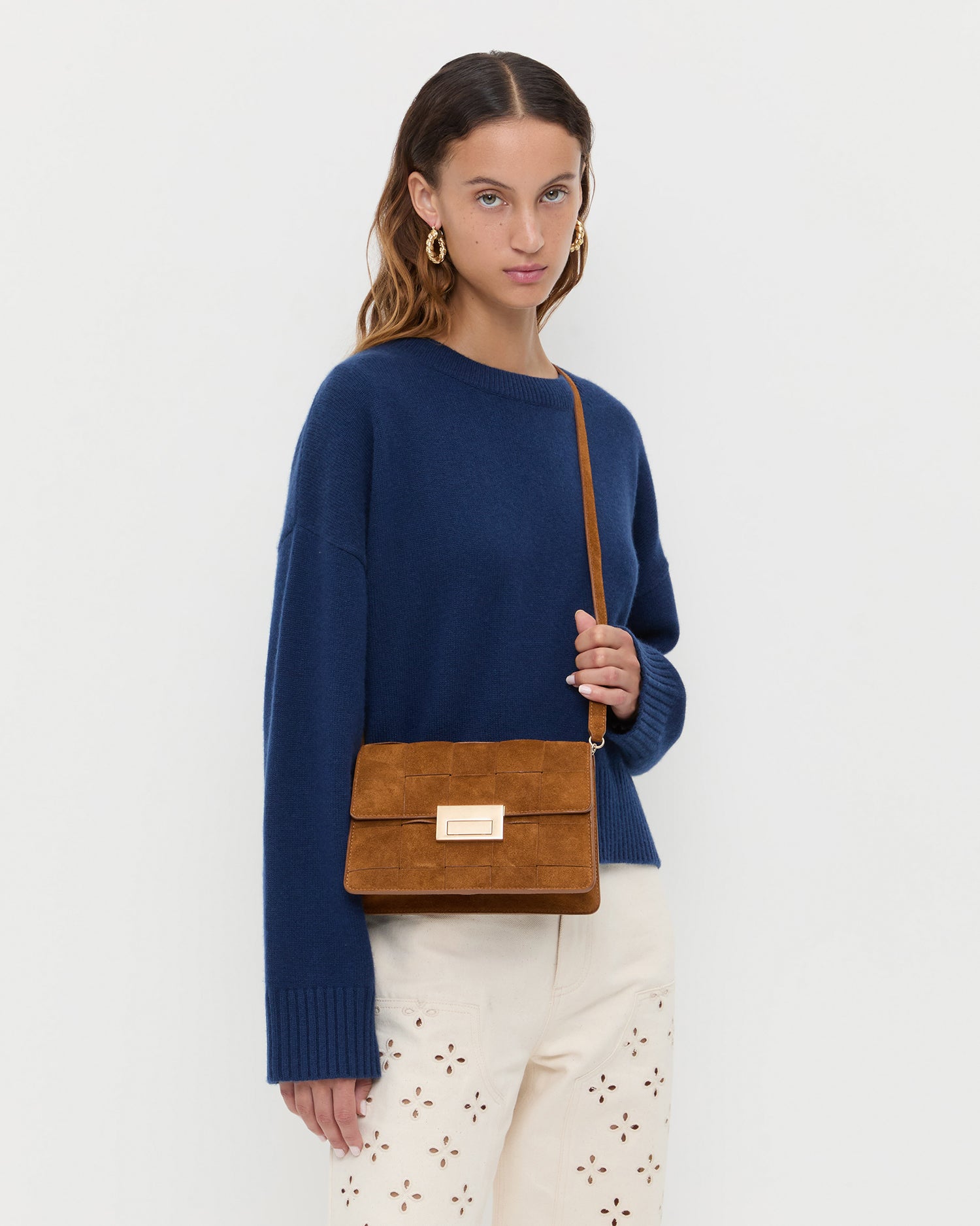 Delphine Cacao Suede Shoulder Bag | Women Loeffler Randall