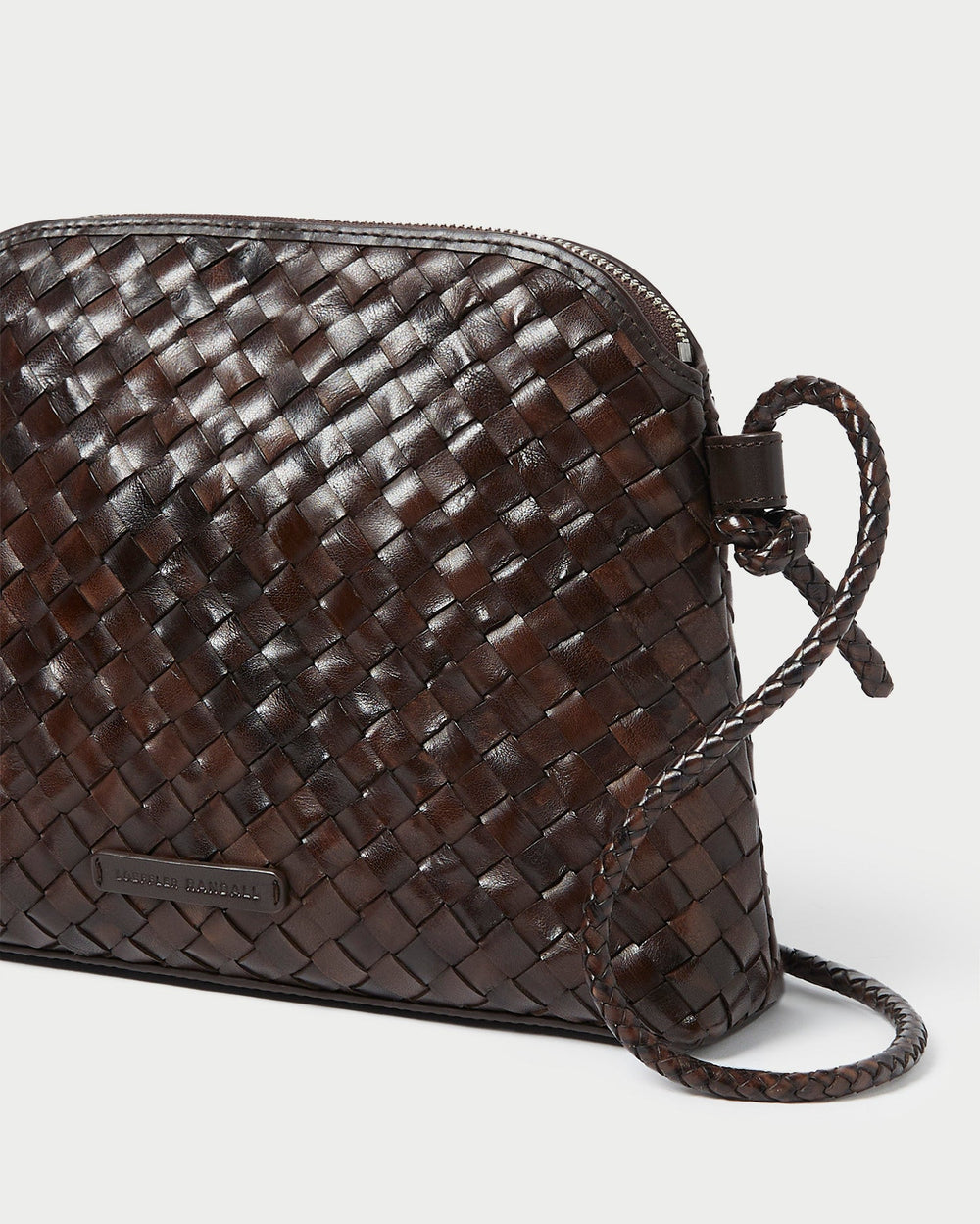 Loeffler Randall Women | Mallory Chocolate Woven Leather Crossbody