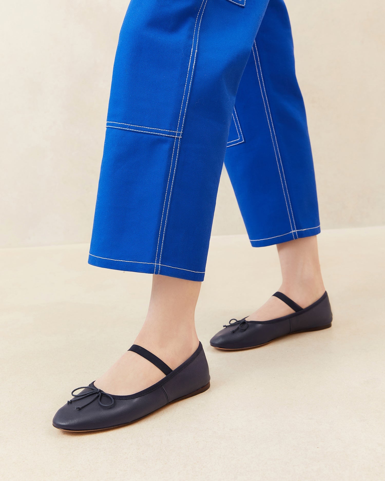 Leonie Navy Leather Ballet Flat | Women Loeffler Randall