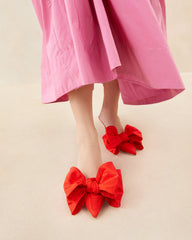 Margot Red Moiré Bow Mule | Women Loeffler Randall