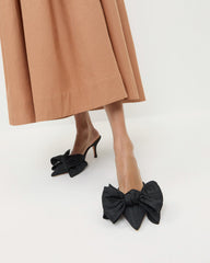 Loeffler Randall Women | Margot Black Moiré Bow Mule