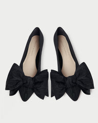Noa Black Moiré Bow Flat | Women Loeffler Randall