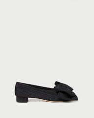 Noa Black Moiré Bow Flat | Women Loeffler Randall
