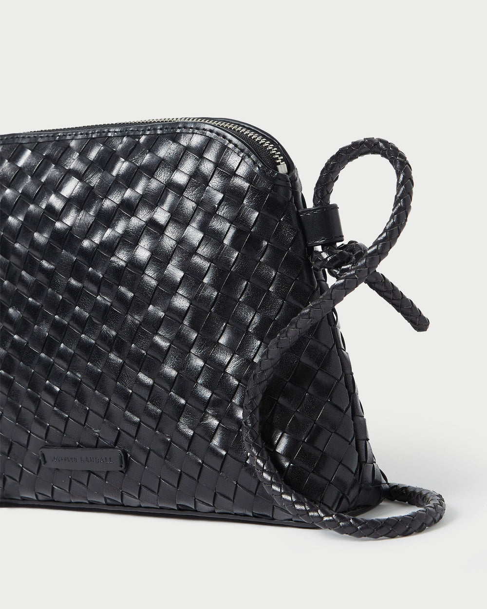 Loeffler Randall Women | Mallory Black Woven Leather Crossbody