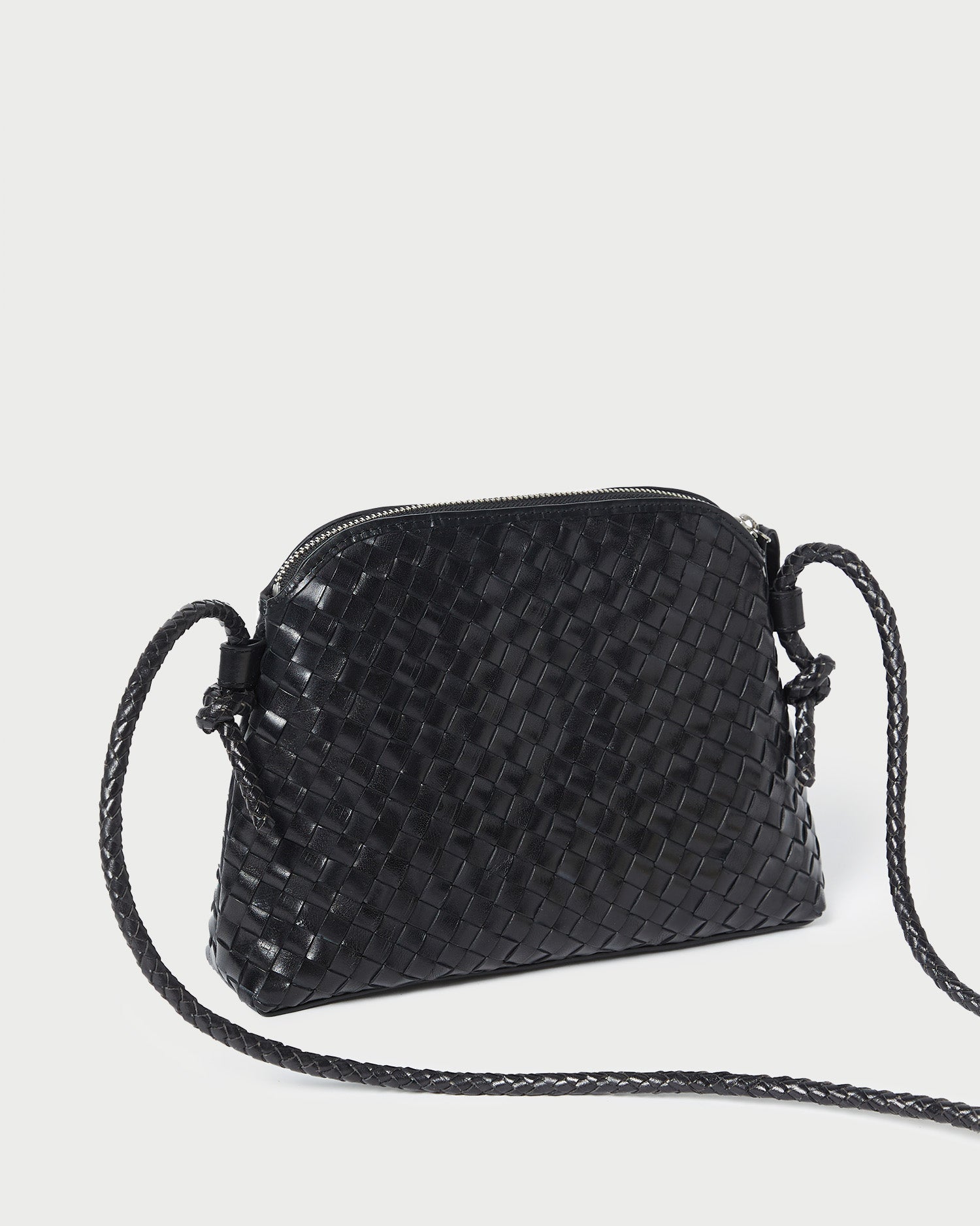 Loeffler Randall Women | Mallory Black Woven Leather Crossbody