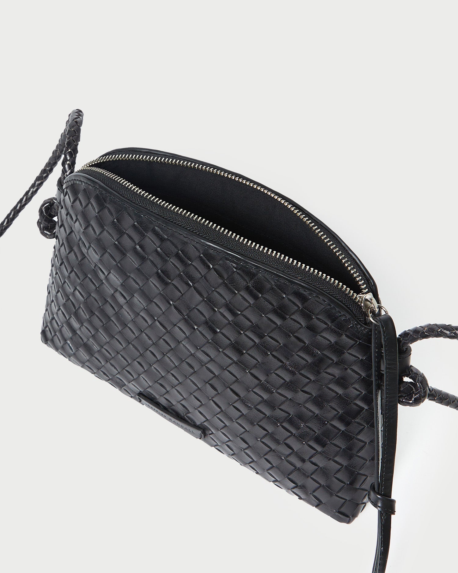 Loeffler Randall Women | Mallory Black Woven Leather Crossbody
